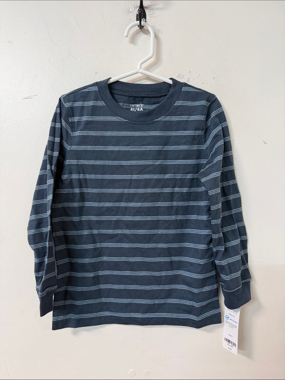 Carter's Navy and Light Blue Striped Long Sleeve Shirt